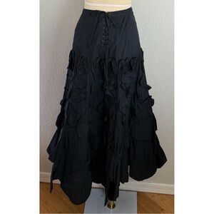 Cordelia Lace-Up Corset Skirt Ruffle Maxi Cotton Victorian Gothic Steampunk